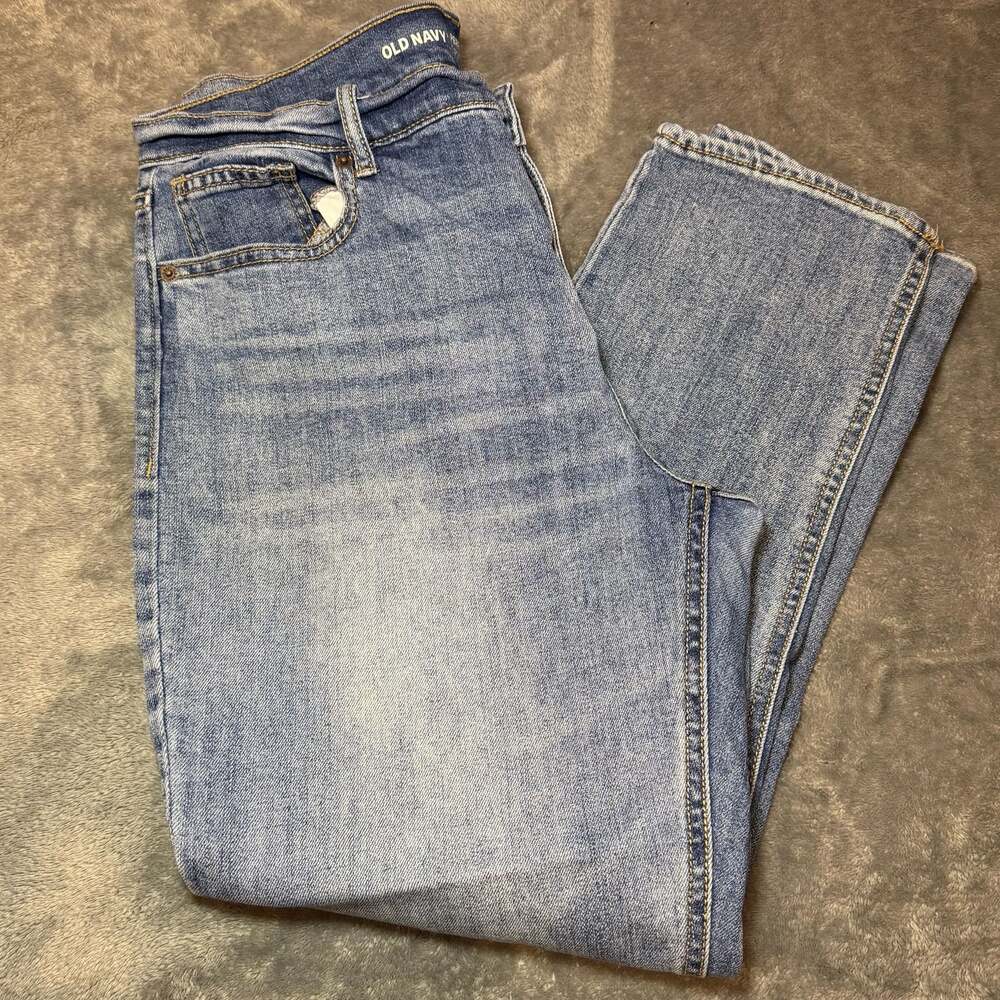 Old Navy Perfect Straight Mid-Rise Blue Jeans Women's Size 10